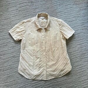 Y2K Short Sleeve Button Up Embroidered Eyelet ALC At Last Classics Fitted XL